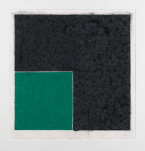Colored Paper Image XVIII (Green Square with Dark Grey): Axsom Cat. #158, 1976