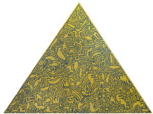 Pyramid (blue on yellow), 1989