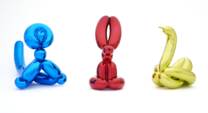 Balloon Rabbit (Red), Monkey (Blue), Swan (Yellow), 2017