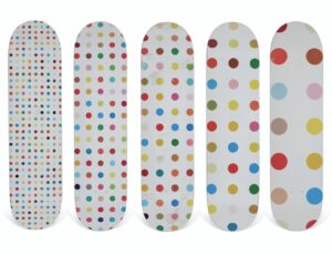 Set of Five Damien Hirst Dots Skateboards, 2009
